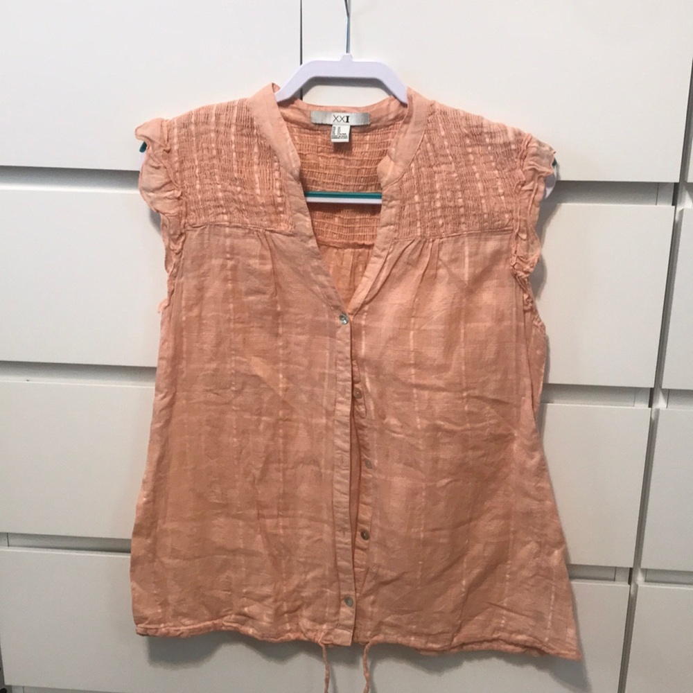 XXI Peachy Button Down Top